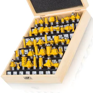TAIWAIN 1/2" Shank Router Bit 41 PCS Frame Crown Mitered Door & Drawer Panel Molding Set, Woodworking Milling Cutters, Miter Wood Cabinet Router Bits Sets Cutter for Doors, Tables, Shelves(-LE2)