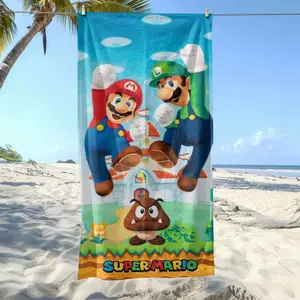 Warner Bros. Super Mario Beach Towel - Officially Licensed Mario & Luigi Design for Beach & Pool Use