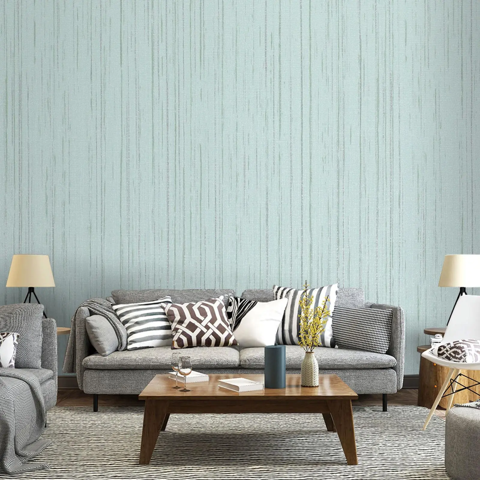 Imitation Cloth Wallpaper, Waterproof Self-adhesive Wallpaper, Wall Decor for Home Living Room Bedroom, Home Decor Supplies