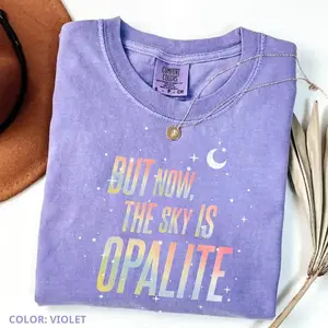 Comfort Colors Opalite Showgirl Shirt, But Now The Sky Is Opalite Tee, TS Inspired Graphic Shirt, Retro Concert T-Shirt, Dancing in the Lightning Top, Cotton-Howard SF