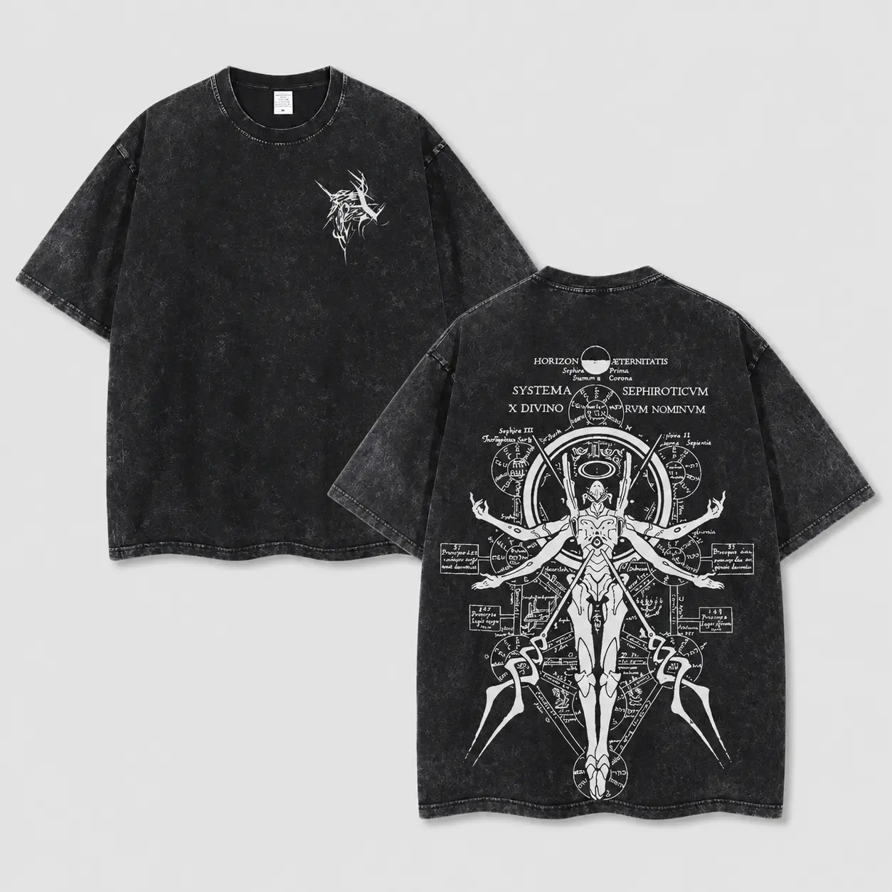Men's Short-Sleeve Neon Genesis Evangelion EVA-01 T-Shirt - Vintage Washed, Divine Mode Graphic, God Form Aesthetic Print, Oversized Soft Cotton Streetwear, Unisex Casual Apparel, Gift for Fans