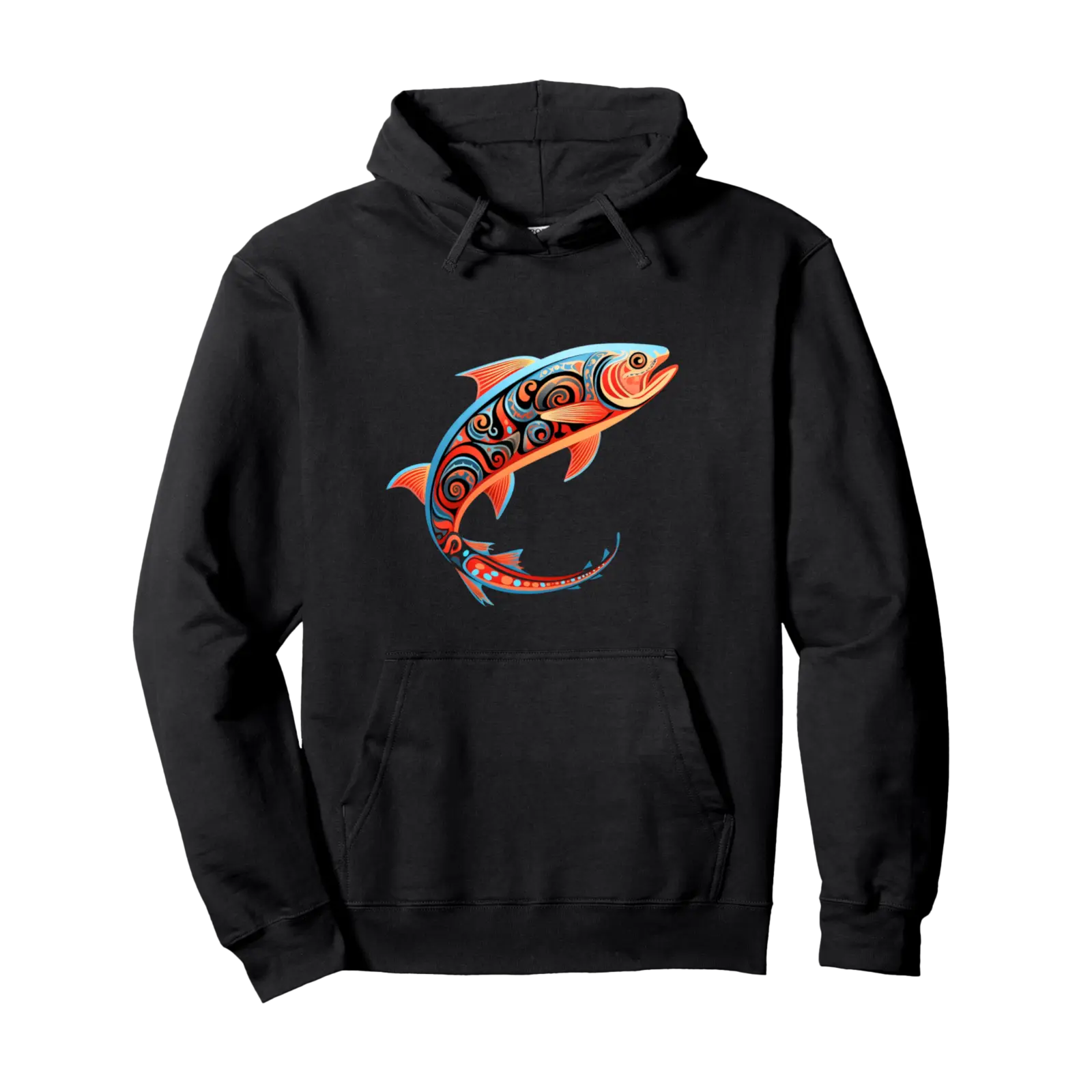 Salmon Native American Indian Tribal Fish Indigenous Pullover Hoodie - Hufsakha Shop Nb0cbzgqql1