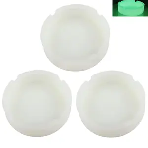 3pcs Silicone Ashtray Set, Luminous Design, Durable & Portable, Ideal for Outdoor Use, Perfect Gift for Smokers