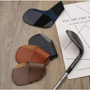 Leather Golf Iron Head Covers for Men Women, Vintage Wedge Club Head Protectors with Velcro Closure, Scratch Resistant Golf Club Head Covers for Irons Wedges