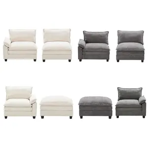 【Standalone Module】Bigger Size  Modular Couch Sectionalswith Ottoman, Big Comfy Cloud Couches, L/U Shaped  Modular Sectional Sofa, Modern Cloud SectionalCouches for Living Room, Deep Seat Sofa