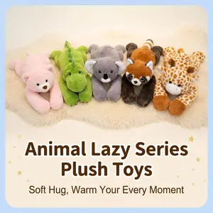 Soft Plush Toy Set Featuring Dinosaur, Giraffe, Panda & Bear, Perfect for Home Decor, Comforting Companion, Cute Animal Stuffed Toys, Cuddly Stuffed Animals