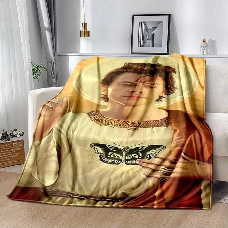 Harry Styles Singer Flannel Blanket, Soft Cozy Throw Blanket for Bedroom, Sofa, Picnic Trips, Leisure Nap Gift