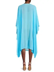 RENEE C. Semi Sheer Asymmetric Midi Dress