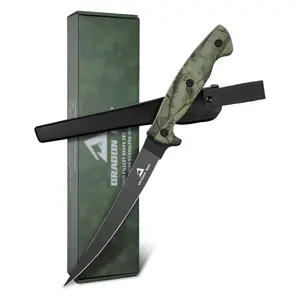 DRAGON RIOT 6 Inch Fillet Knife, Boning Knife for Meat and Poultry Cutting, Protective Sheath and Large Non-Slip Handles