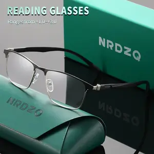 Nrdzq Lightweight Metal Half Frame Blue Light Blocking Reading Glasses, Silver Color, Comfortable for Men and Women, Multiple Colors Available