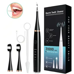 Adjustable Electric Teeth Cleaner Kit - 1 Set Waterproof USB Rechargeable Oral Irrigator, Portable Daily Dental Scaler Oral Care Tool for Home & Travel