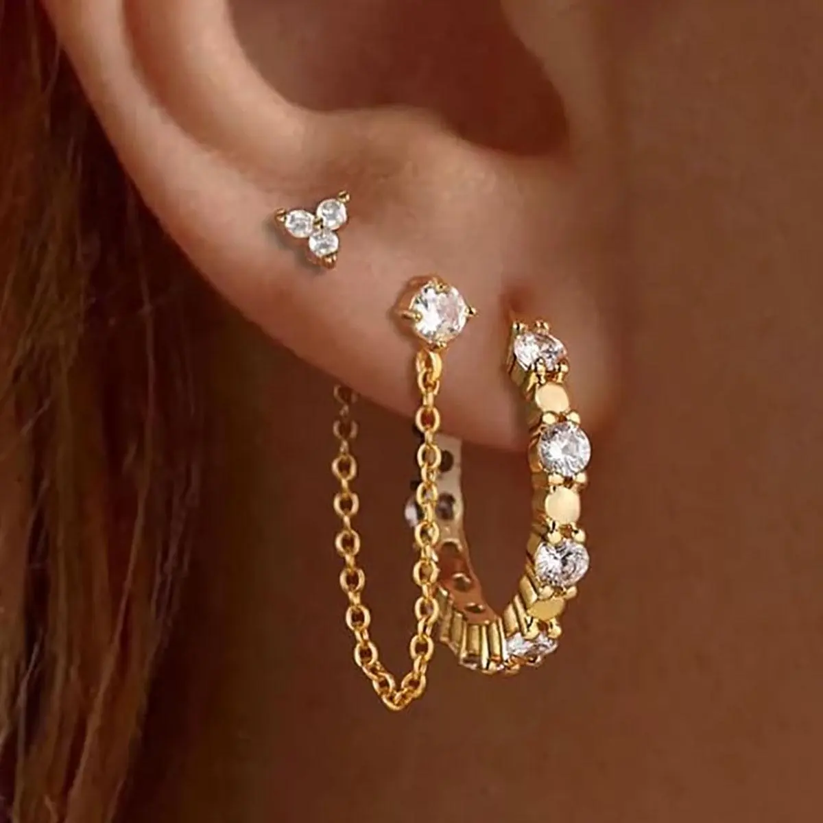 Moodear Women Earrings Bright Hoops Earring Set 3 pairs of women's hoops hypoallergenic designed specifically for women to create fashionable styles