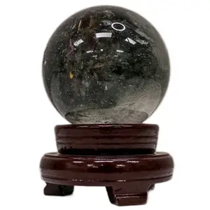 Garden Quartz Sphere on Wooden Stand – 4.5 lbs | Manifestation Crystal
