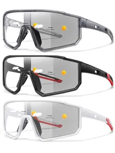 Large Frame Cycling Sunglasses, Motorcycle Goggles, 3 Pairs Outdoor Sportive Shield Sunglasses, Windproof Sunglasses for Men & Women, Fashion Accessories for Outdoor Activities