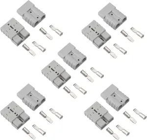 10 count 6-8 Gauge 50 Amp  Quick Connect/Disconnect, Jumper  Plug Connector Kit for  Winch, Forklift, Towing Systems(Grey)