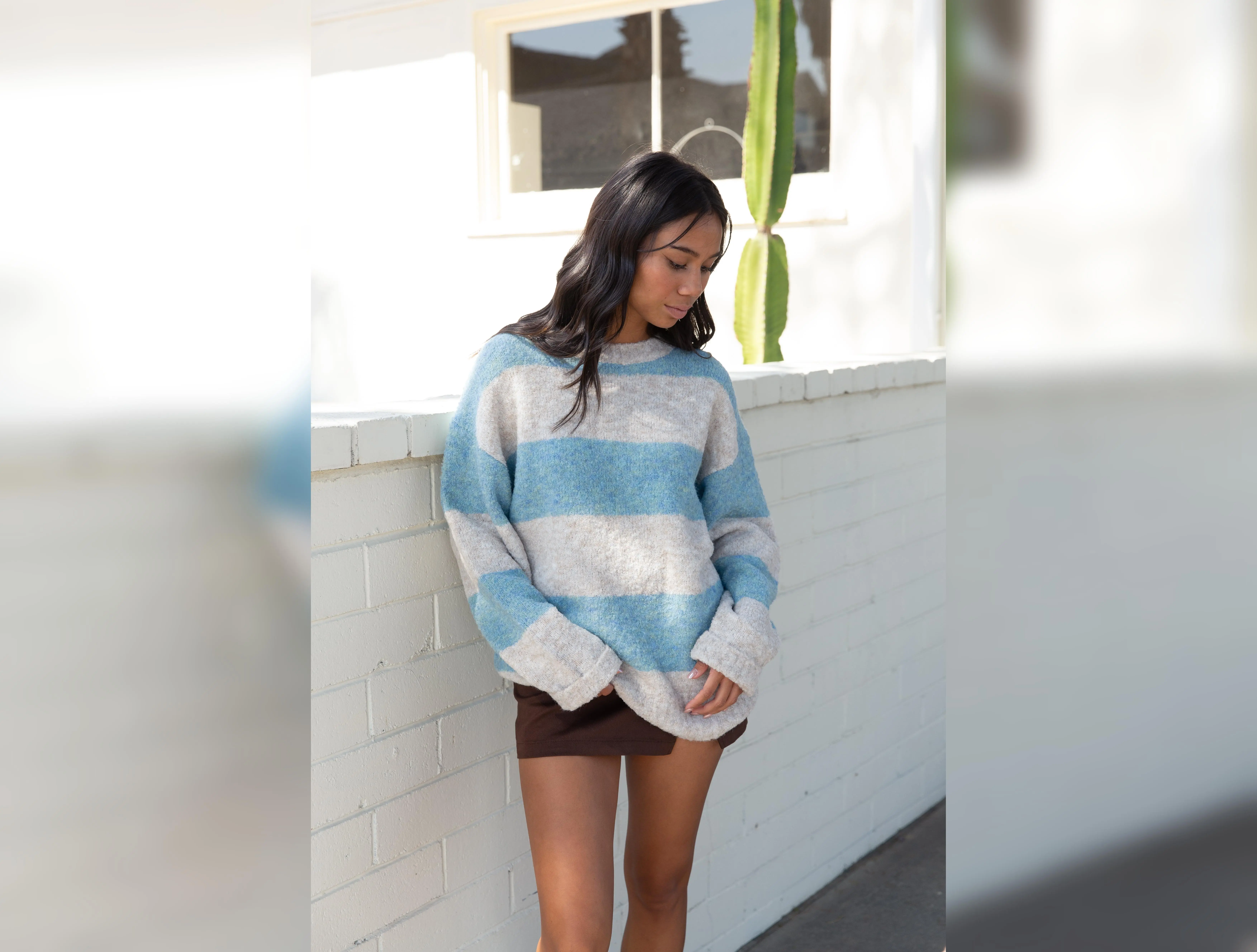 Wide Stripe Boucle Sweater by BDG