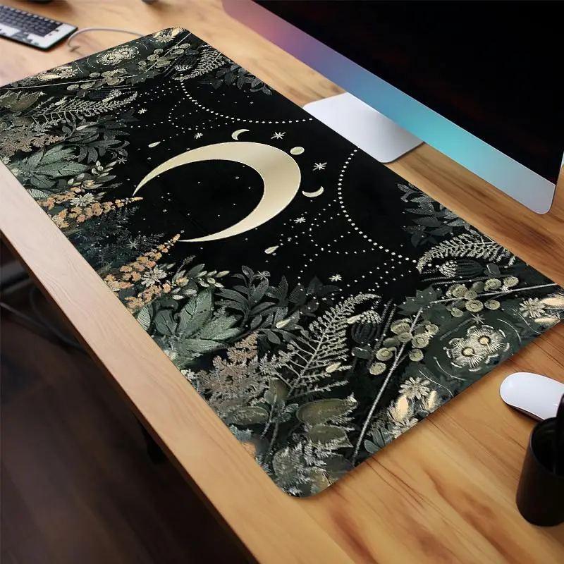 Creative Moon & Plant Pattern Extended Mouse Pad, 1 Count Large Gaming Mouse Pad, Non-slip Personalized Mouse Pad For Home Office Desk
