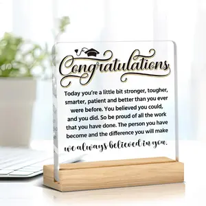 Graduation Gifts for Her Him New Job Gifts Congratulations on The New Chapter Graduation Farewell Acrylic Sign with Stand Signage Home Desk Sign Keepsake Grad Present