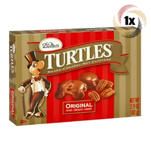 1x Pack | Turtles Brand Original Caramel Flavor Nut Clusters Theater Box | 2.9oz Snack Chocolate