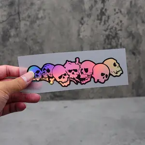 2PCS/SET "Skull Creative" Car Sticker for Car Body, Motorcycle Decoration, Notebook, etc., Create Dark Trendy-Styled Items, A Must for Dark Enthusiasts & Personalized Car Owners, Help Your Items Show Unique Dark Taste, Skull Decal