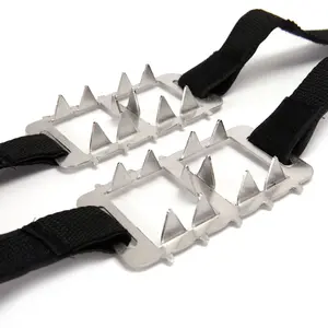 Urban Ice Plate 10 Tooth Binding Steel Crampons Compact Anti Slip for City and Fishing