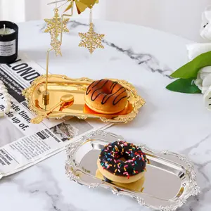 Iron Cake Plate Aromatherapy Candle Holder Tray, Dessert Snack Dish, Cosmetic Jewelry Storage Plate, Multi-Purpose Organizer