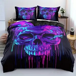 2/3 set of neon pattern printed duvet cover is soft and comfortable, soft and comfortable and breathable, 1 * duvet cover + 1/2 * pillowcase, excluding quilt core pillow core