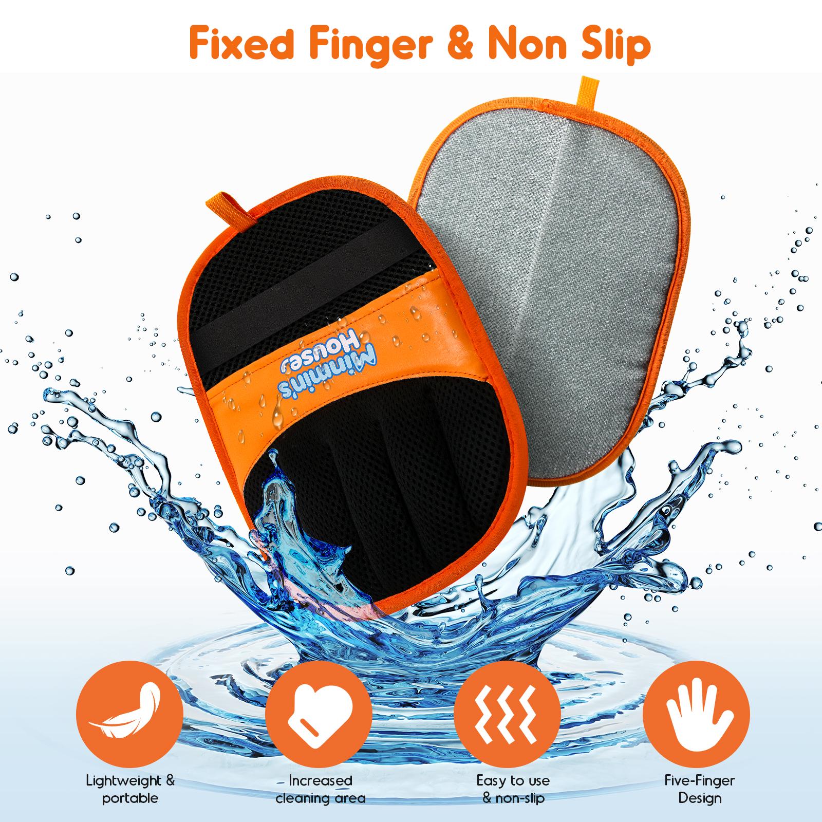 Minmin's House Upgraded Pet Hair Remover Electrostatic Gloves Reusable Cat Dog Hair Removal Mitt for Couch Furniture Carpet Car Seat Grooming Cleaning Tool