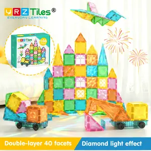 106PCS STEM Magnetic Tiles,3D DIY Magnet Building Blocks,Creative Stacking Cubes,Educational Construction Toys,Early Learning Brain & Math Development,Preschool Sensory Toy,Perfect Children's Day Gift for 3-6 Years Old Toddlers