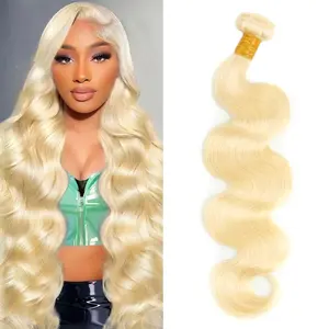 613 Bundles Human Hair Blonde Bundles Human Hair 100% Unprocessed 12A Grade Brazilian Virgin Raw Weave Bundles Human hair Blonde Body Wave Human Hair Extensions for Women