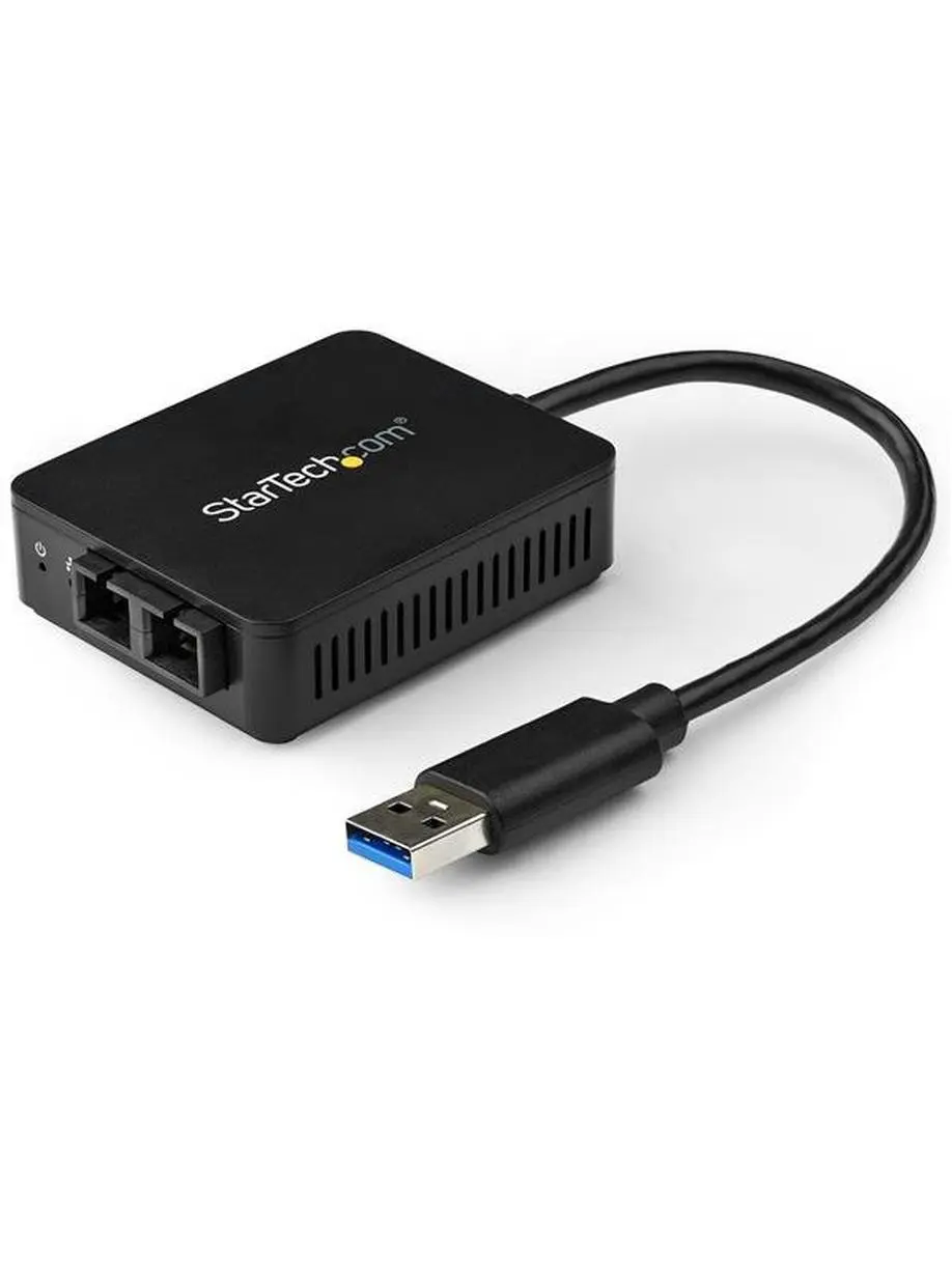 Startech ST-US1GA30SXSC USB 3.0 to Fiber Optic Converter - 1000Base-SX SC Transceiver, 550m Range, Bus Powered, Fiber Network Connection, Highly Portable Design, On the Go Use, Free Lifetime Technical Support, Compatible with Windows, Linux