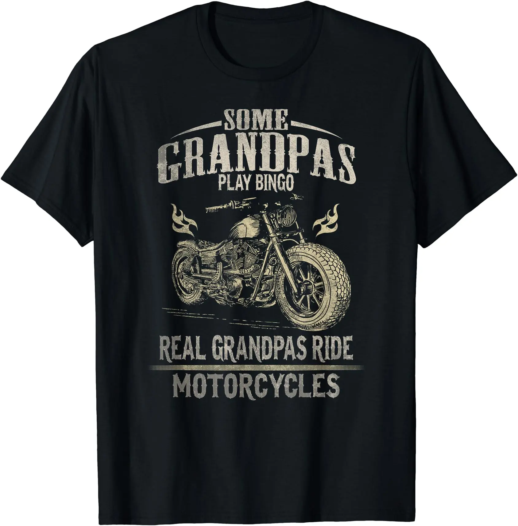 Real Grandpas Ride Motorcycle Tee Biker Grandpa T-Shirt
