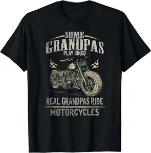Real Grandpas Ride Motorcycle Tee Biker Grandpa T-Shirt