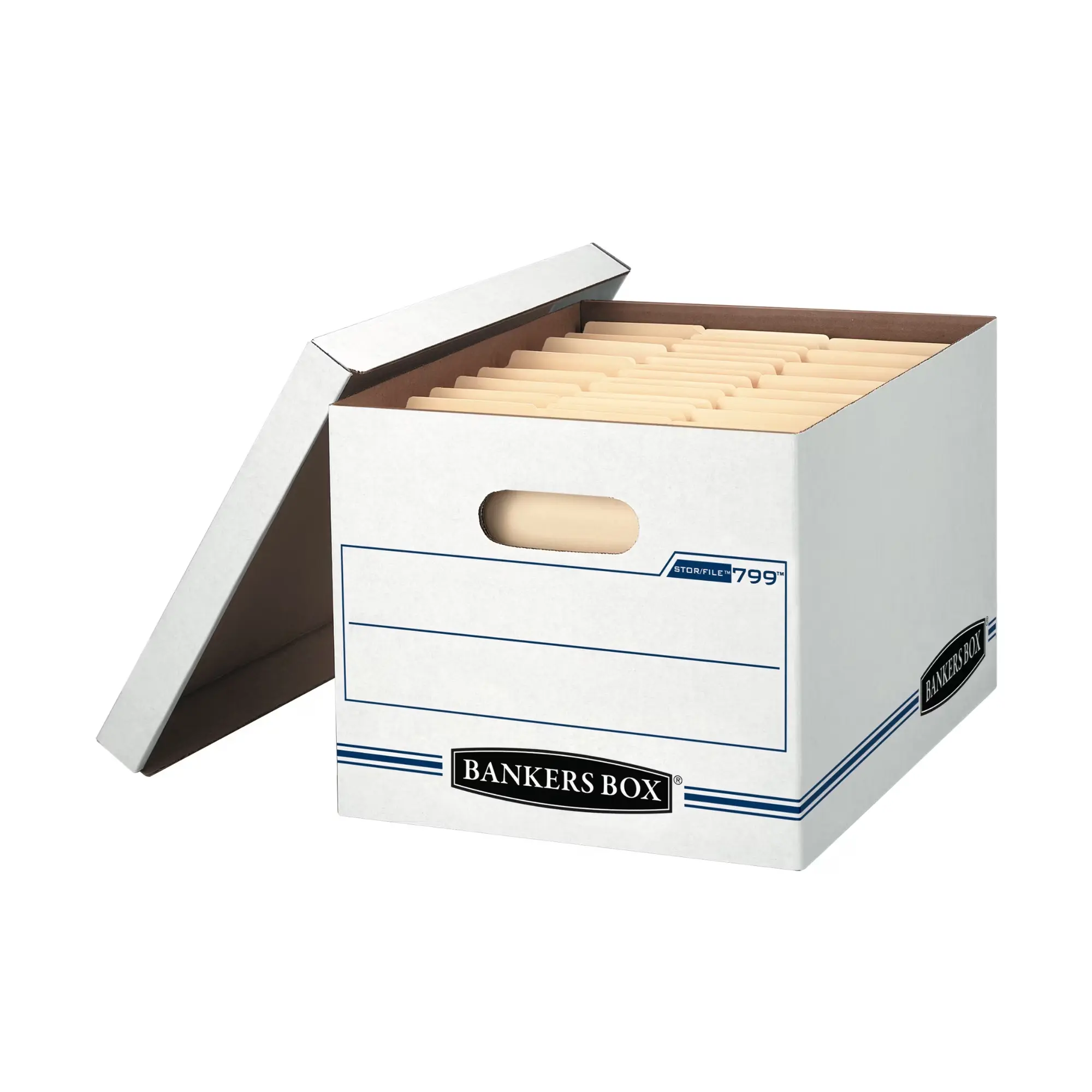 Bankers Box Basic Duty File Storage Box with Lids, Letter-Legal Size, 10-Pack, White Corrugate Cardboard (Office Filing & Organizing Supplies)