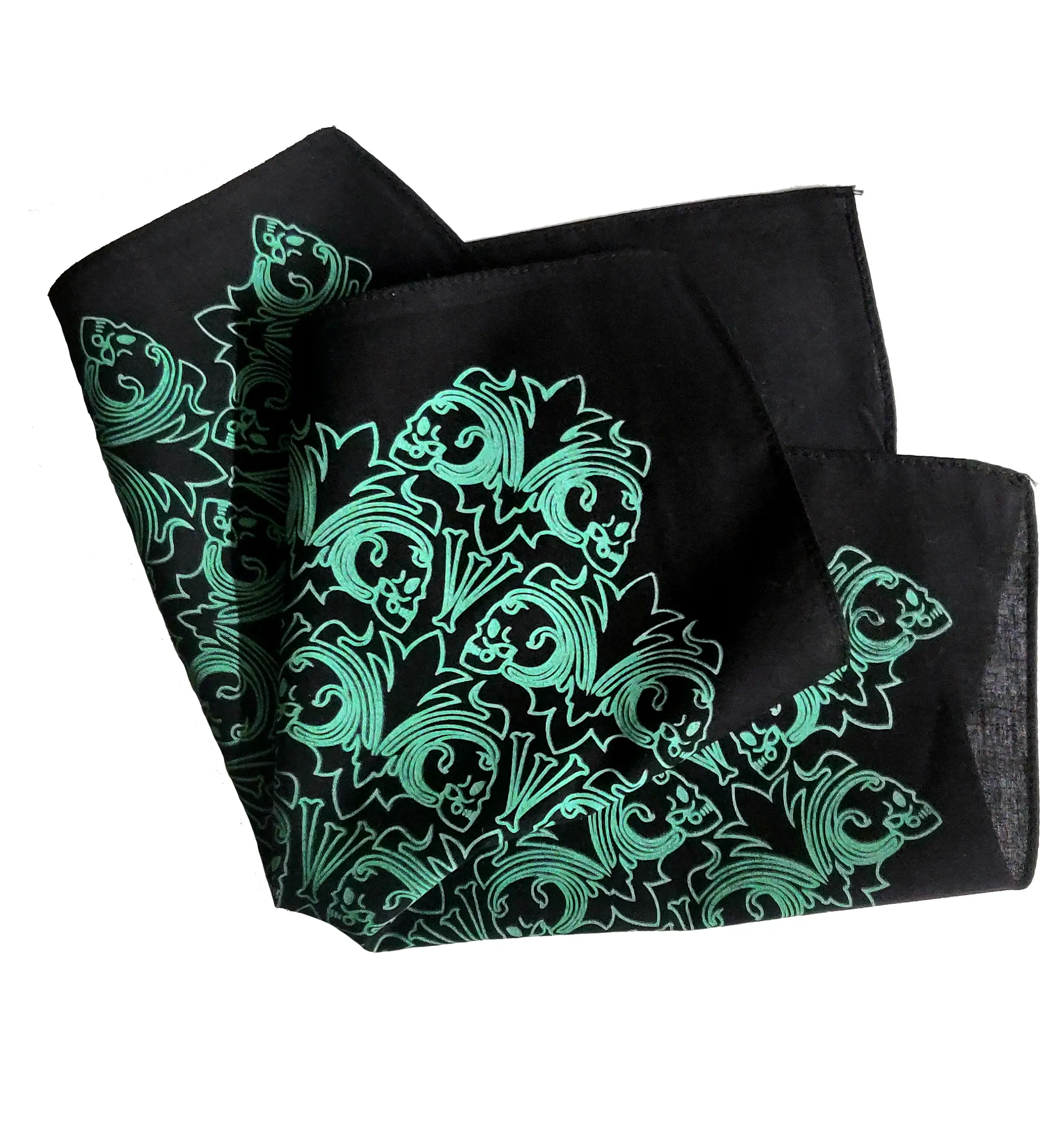 Necropolis Skull Crest Cotton Handkerchief or Pocket square  Pure
