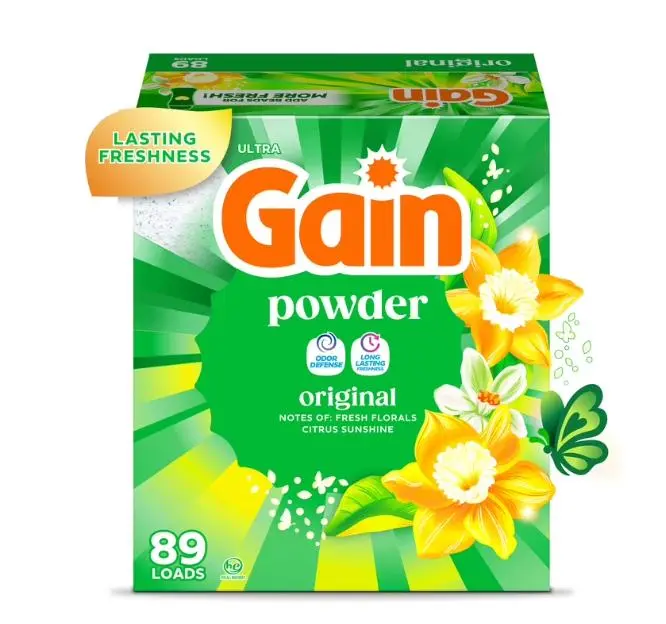 Gain Powder Laundry Detergent, Original Scent, 82 oz, 89 Loads