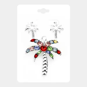 Multi Stone Palm Tree Magnetic Pendant Set