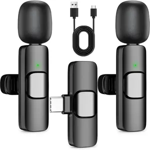 Wireless Lavalier Microphone for Smartphones Noise Reduction Plug & Play Furry Windshield USB-C Compatible Perfect for TikTok Vlogging PJPK wireless  microphones