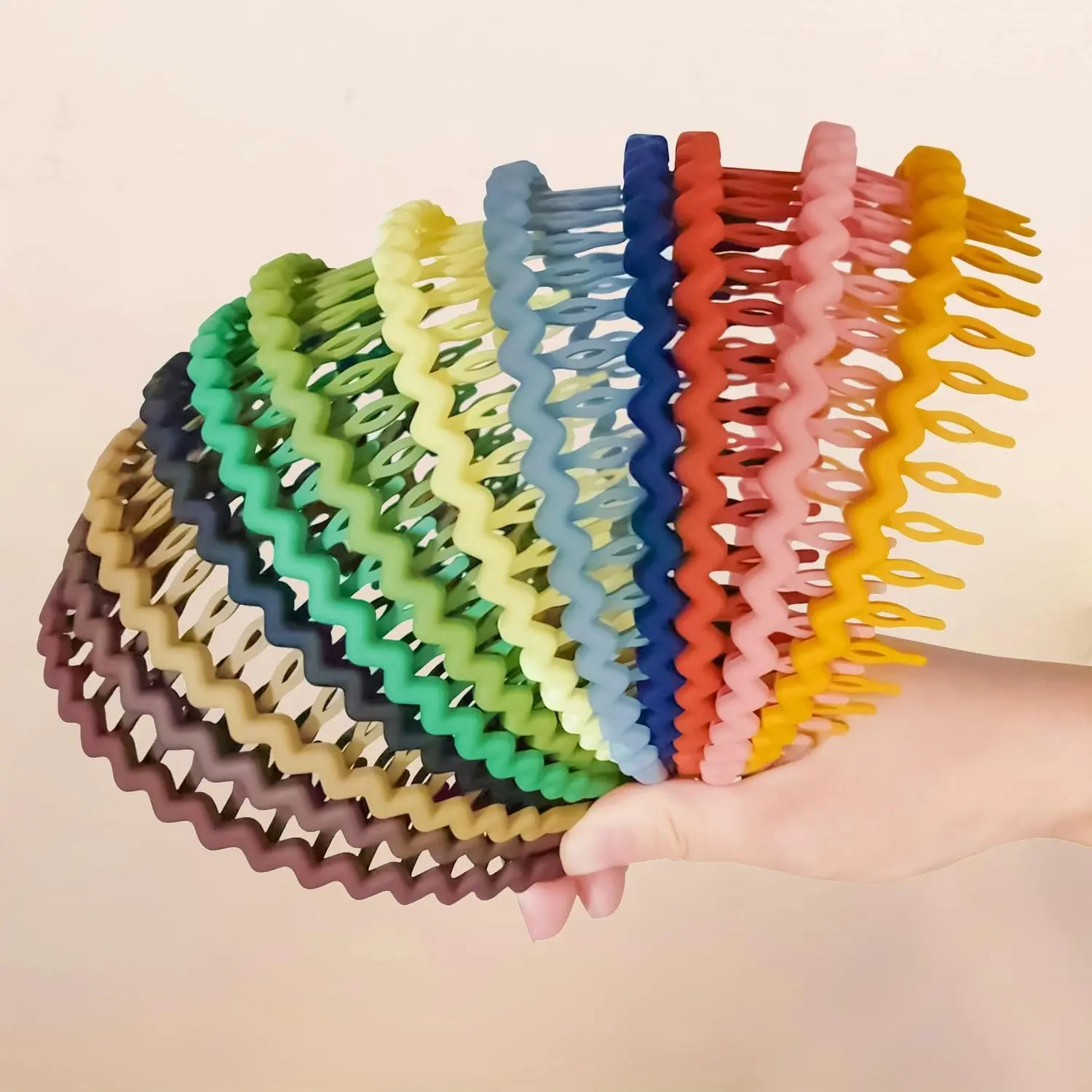 12 count Plastic Headbands, Thin Non-Slip Hair Bands for Women, Men, and Teens