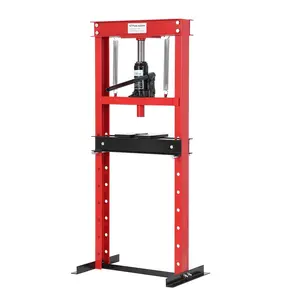 GARVEE 20 Ton Heavy Duty Hydraulic H-Frame Shop Press – Adjustable Worktable, Stamping Plates, Built-in Safety Relief Valve – Bearing & U-Joint Installation, Bending, Straightening – Auto Repair Garage Equipment – Blue/Red