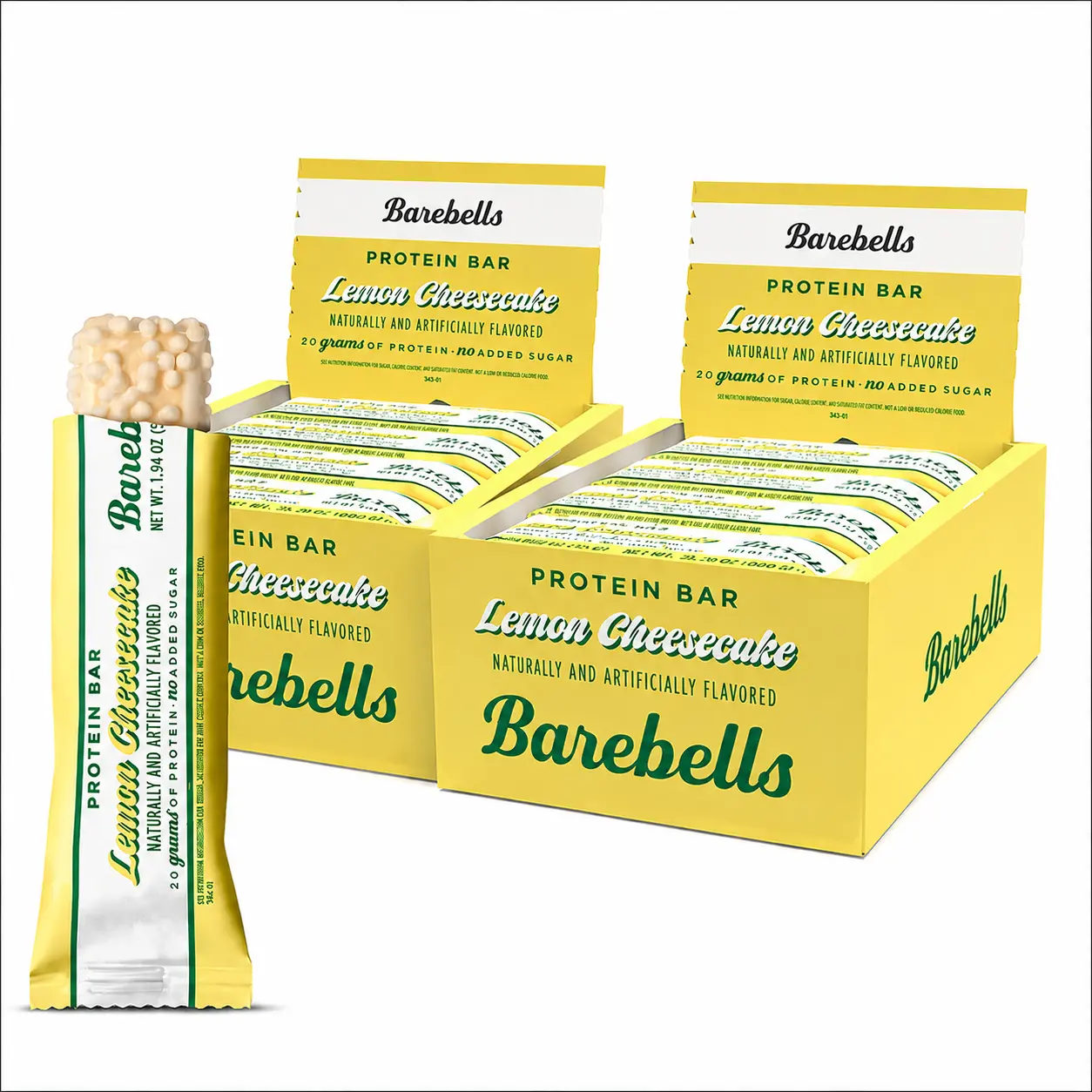 Barebells Protein Bars Lemon Cheesecake - Pack of 12, 20g High Protein Treats - Chocolate Nutrition Bar with 1g Total Sugars - On-The-Go Breakfast or Post-Workout Snack (Pack of 2)
