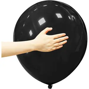 18 Inch Black Balloons 12 Pack Large Latex Party Balloons Round Helium Balloon for Halloween Birthday Party Anniversary Festival Party Decorations (Black Balloons 18 inch)