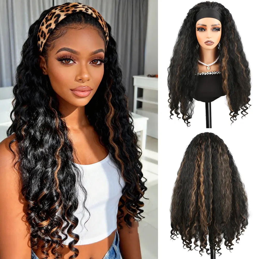 Headband Wig-#1BH30 Highlights Brown