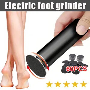 60PCS Electric Foot File Set, Adjustable Rotary Callus Remover for Home & Nail Salon, Dead Skin Removal Tool, Perfect Gift for Men & Women, Pedicure Care Kit Manicure Cutics Black