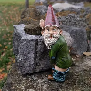 Whimsical Garden Gnome Statue with Posable Design - Durable Resin Outdoor/Indoor Decor with Expressive Eyes & Vibrant Colors, Perfect for Patio, Balcony, or Halloween & Year-Round Garden Decor