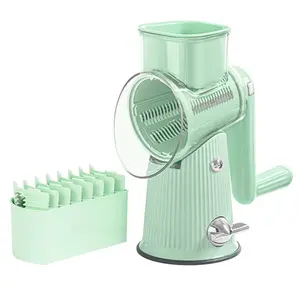 Multifunctional vegetable slicing and dicing machine kitchen tool, 5-in-1 rotary slicer and shredder for home kitchen, hand-cranked rotary grater for cheese, fruits, and vegetables, powerful suction cup kitchen grater, easy food preparation tool
