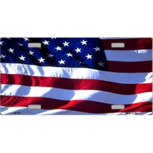 212 MAIN Custom License Plates - Pet Accessory Factory Direct LP-141 American Flag Design Aluminum Plate - 320
