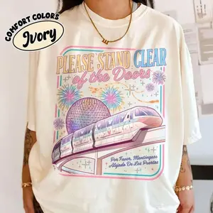 Adult & Youth Magic Kingdom Please Stand Clear Of The Doors Shirt Magic Monorail Graphic Tee Wdw Family Trip Shirt Design Vintage Parks Style, Outfit Summer 2026