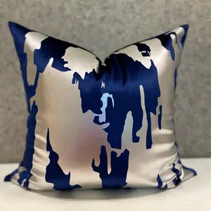 Blue and Silver Splash Pillow Cover - Stylish Home Decor Accessory for Living Room or Bedroom