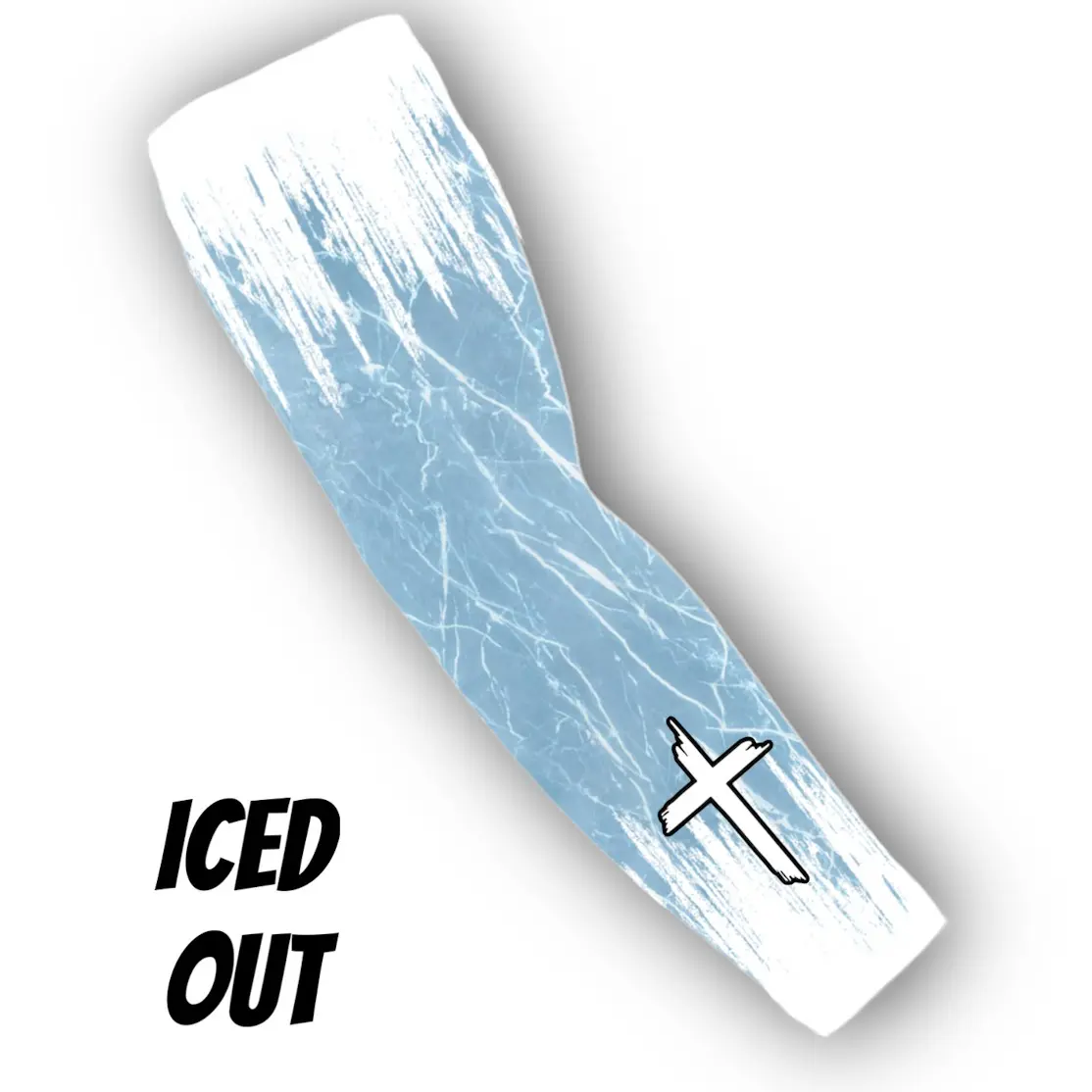 Iced Out Cross Arm Sleeve for Baseball, Football, Basketball - Compression and Support